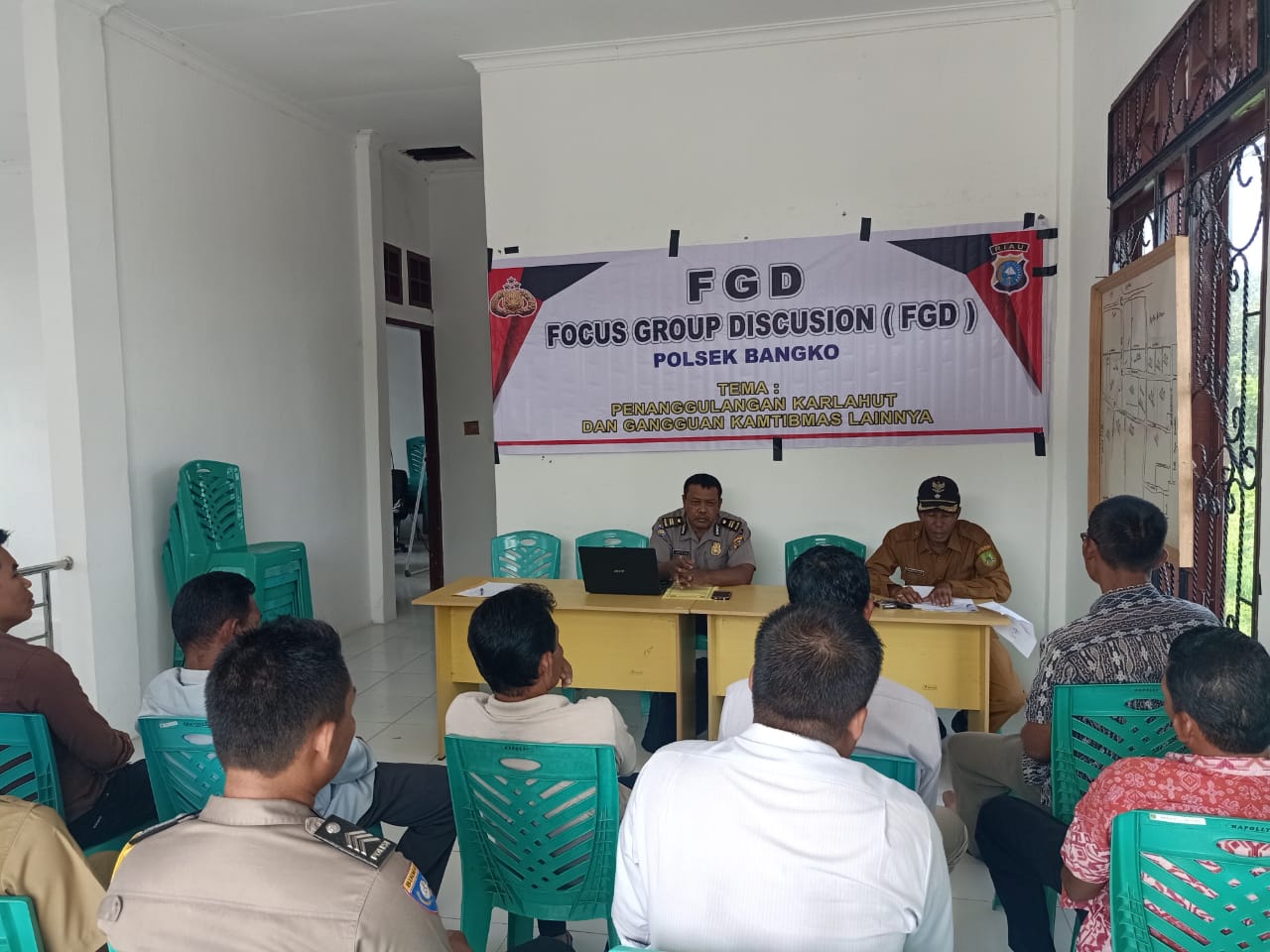  Koordinasi Penanggulangan Karhutla, Polsek Bangko Gelar Giat Focus Group Discusion